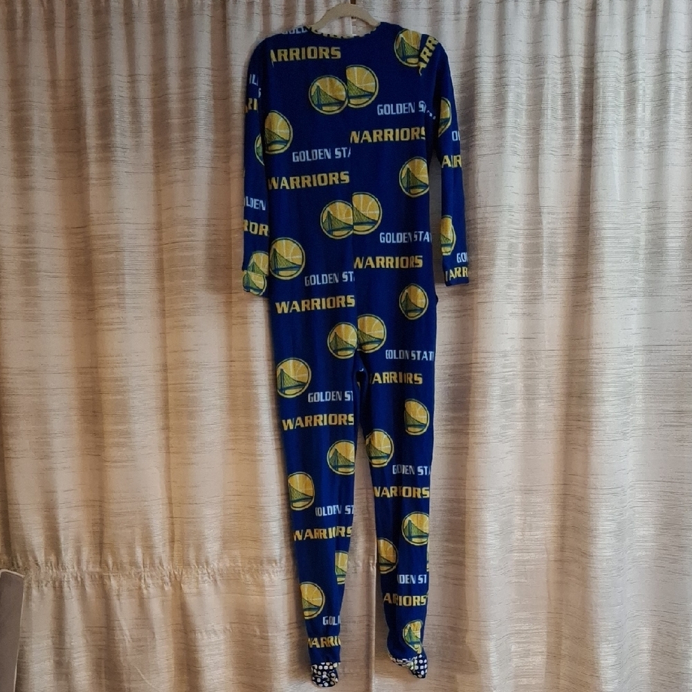 Womens Small Golden State Warrior Blue One Piece Pajama - Picture 5 of 6